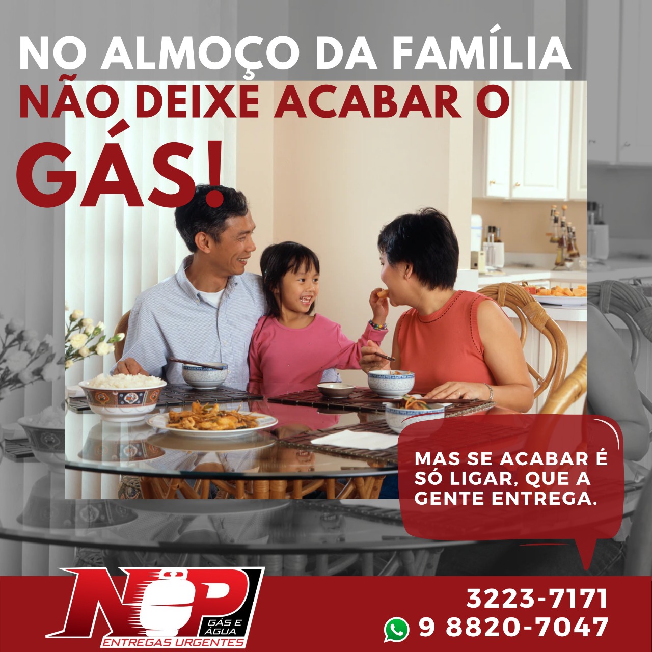 Leia mais sobre o artigo No almoço da família não deixe acabar o gás!