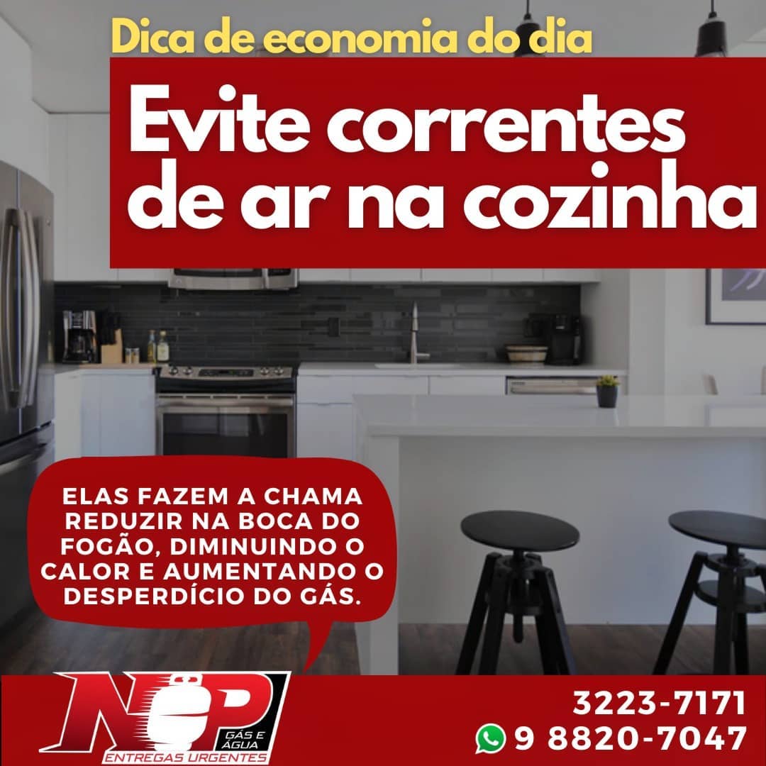 Leia mais sobre o artigo Correntes de ar fazem reduzir a chama na boca do fogão, diminuindo o calor. Com isso, o alimento leva mais tempo para cozinhar e gasta mais gás!