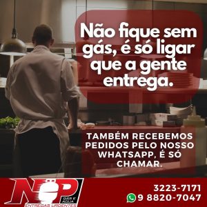 Leia mais sobre o artigo Não fique sem gás, só ligar que a gente entrega. Também recebemos pedidos pelo whatsapp!