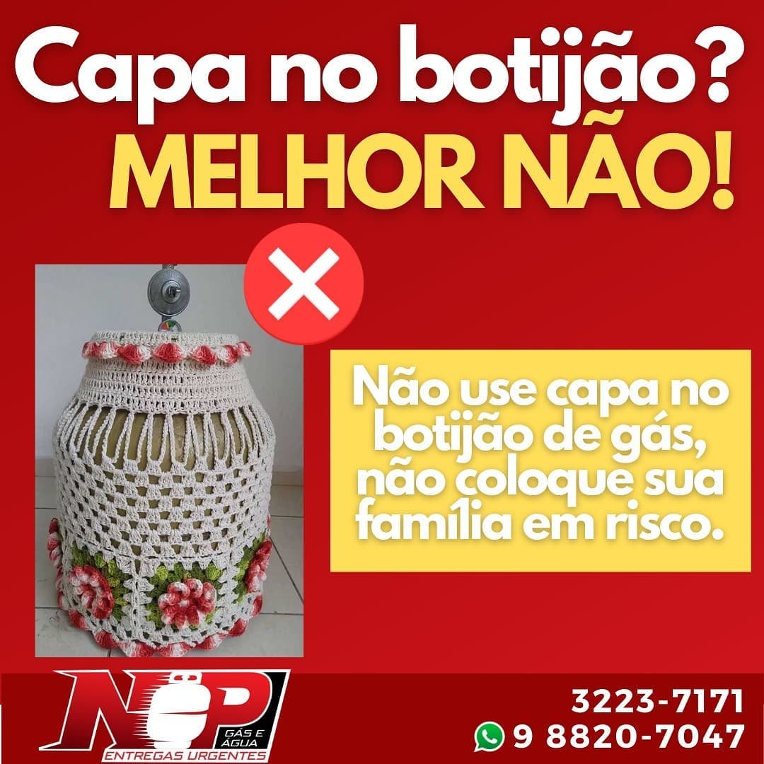Leia mais sobre o artigo Eu devo utilizar capa para botijão? De forma direta, a resposta é não, não é ideal na maioria dos casos, este tipo de adorno é feito de materiais inflamáveis.