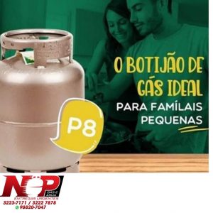 Leia mais sobre o artigo Conheça o botijão de 8 kg o botijão ideal para famílias pequenas ,ele tem o mesmo formato do P13 só que um pouco mais estreito!